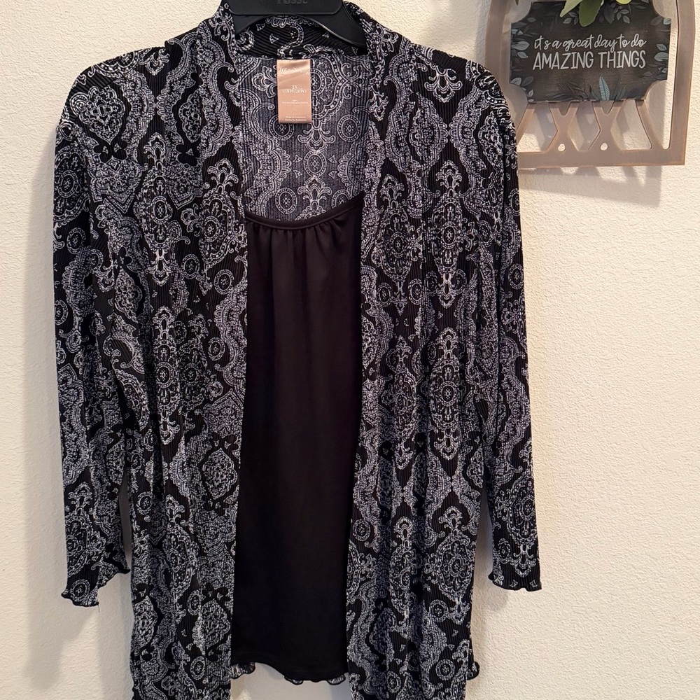 White Stag Black and White Patterned Blouse